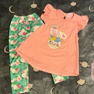 Easter Adorable Peach and Green Kids Set